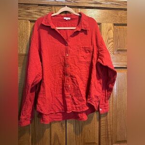 Maurice’s Red Gauzy Button-Up Shirt Size XXL